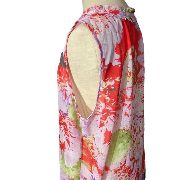 Wildflower Sheer Flowered Tank Top / SZ: XL - Picture 5 of 7